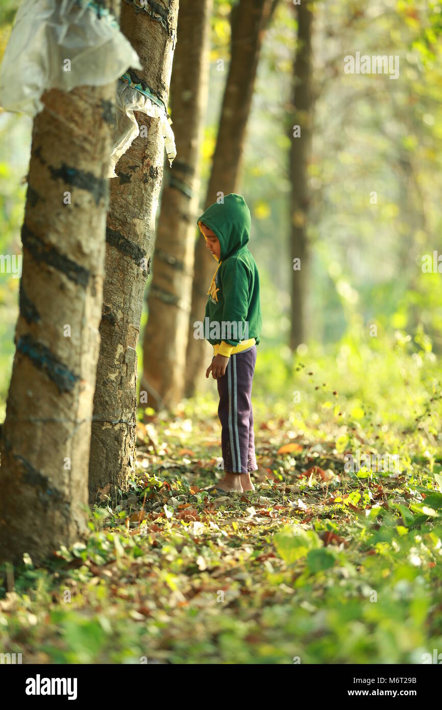 Enfance heureuse, de boue, jouer, Football, avoir du plaisir avec la nature, profiter de leur enfance, les enfants football,souvenirs, s'amusant, pour les enfants, cycle arbre avec boy, game Banque D'Images