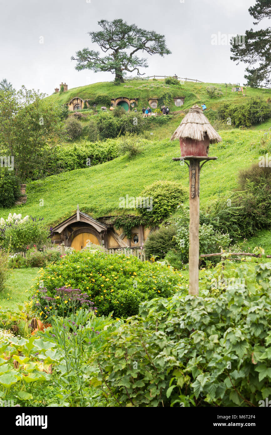 Hobbiton Movie Set, Matamata, île du Nord, Nouvelle-Zélande Banque D'Images