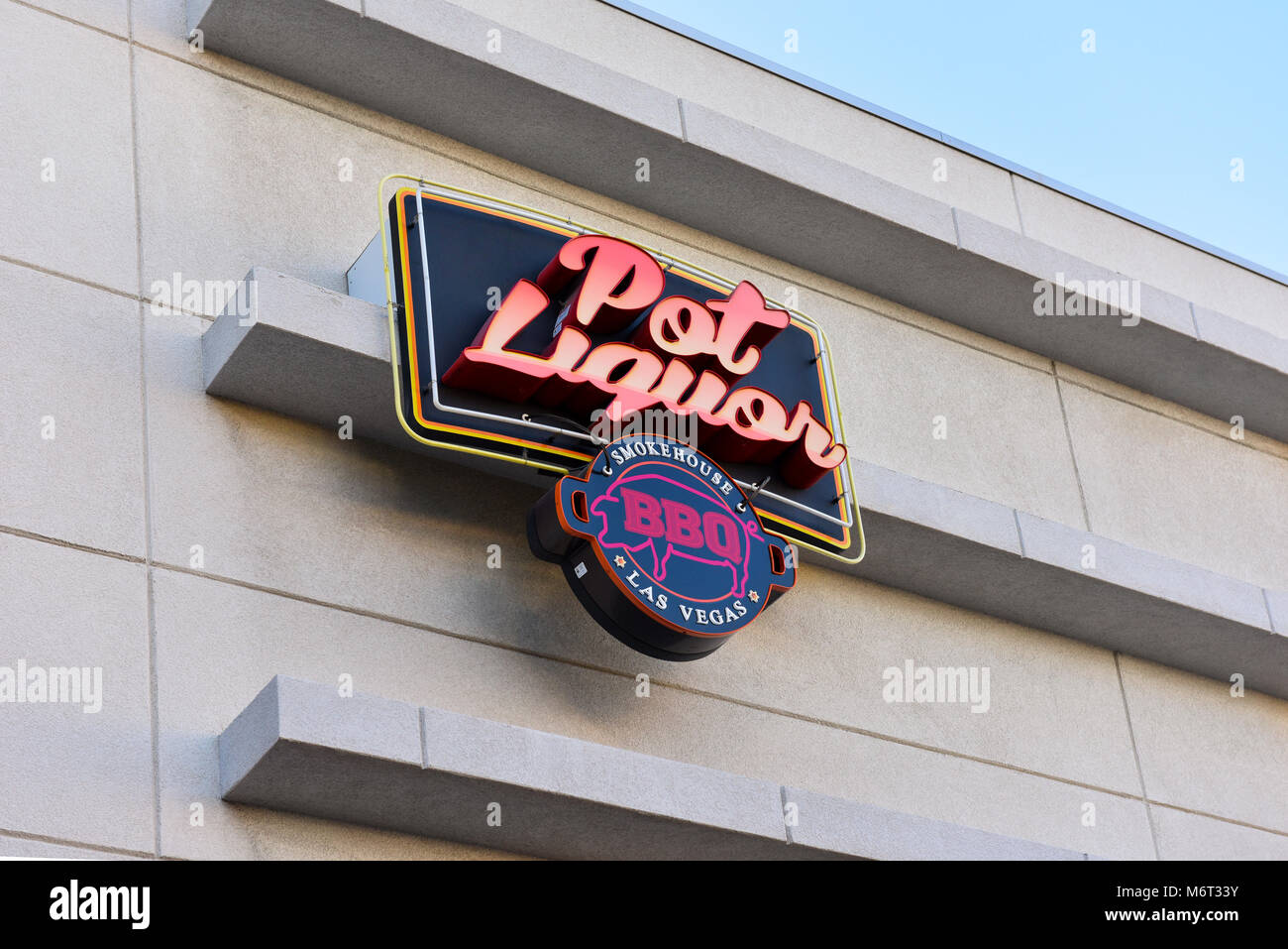 Pot Liquor Smokehouse Restaurant barbecue à la Town Center Mall de Las Vegas Banque D'Images