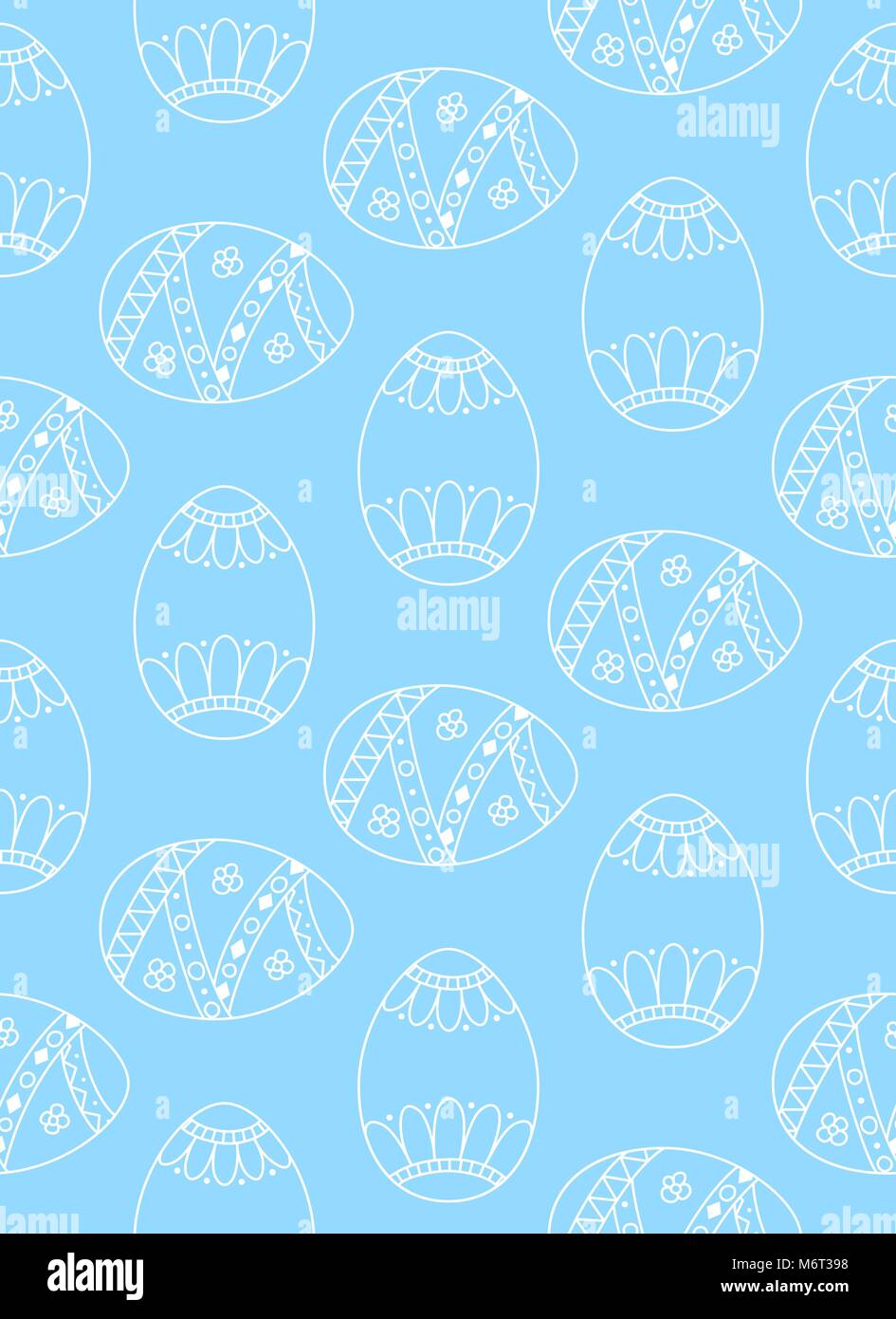 Seamless Vector pattern simple avec des oeufs de pâques. Maison de vacances de Pâques oeufs d'ornement de l'arrière-plan bleu Illustration de Vecteur