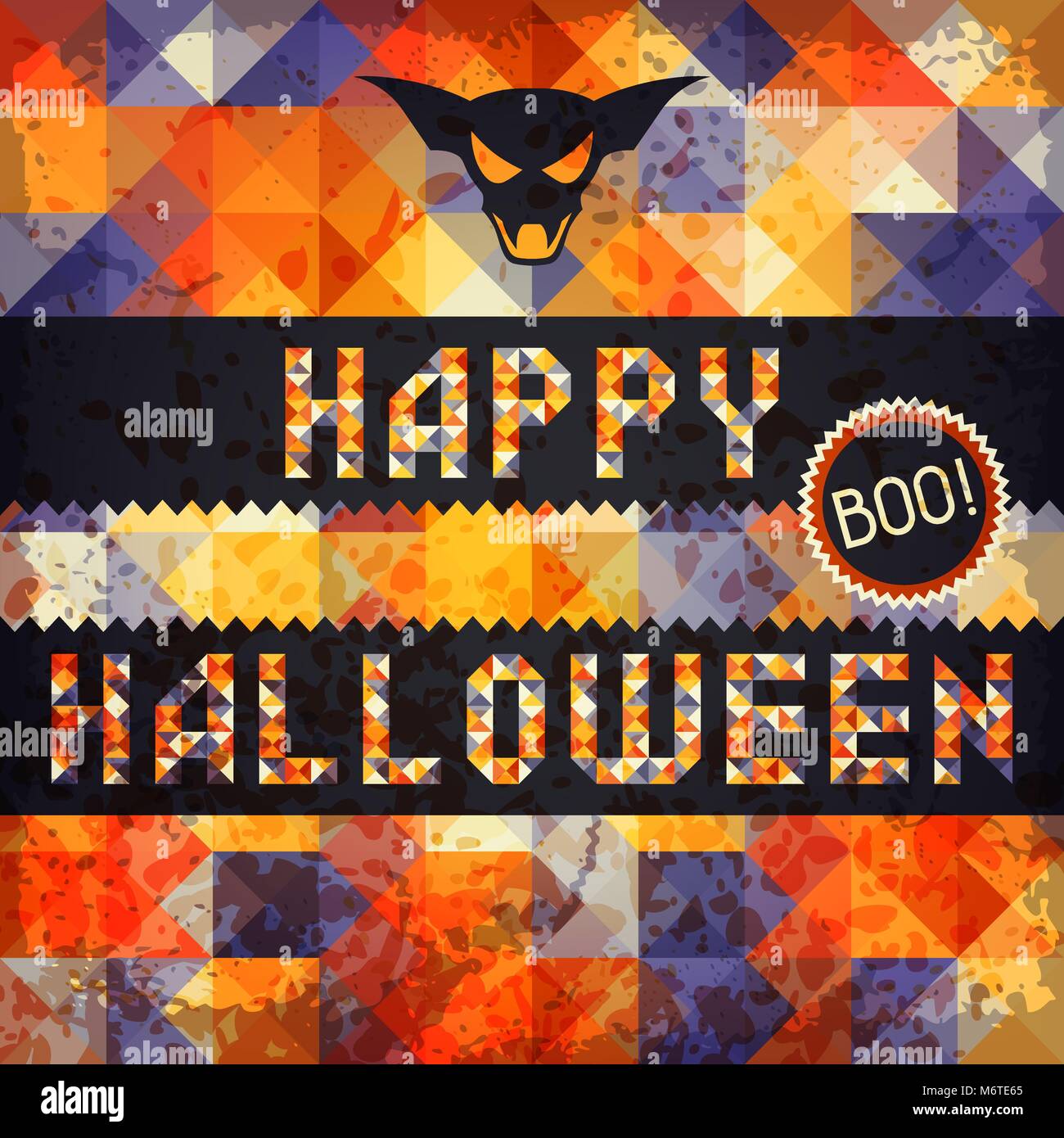 Happy Halloween grungy rétro arrière Illustration de Vecteur