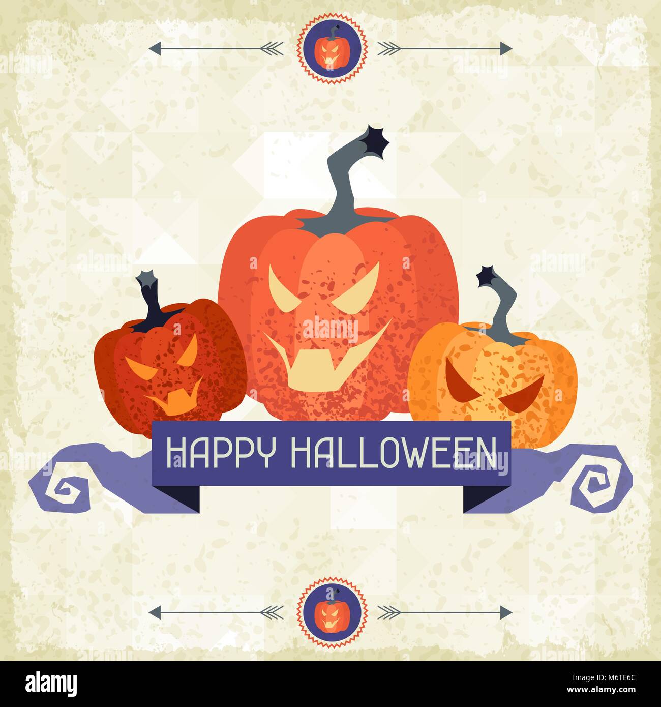 Happy Halloween grungy rétro arrière Illustration de Vecteur