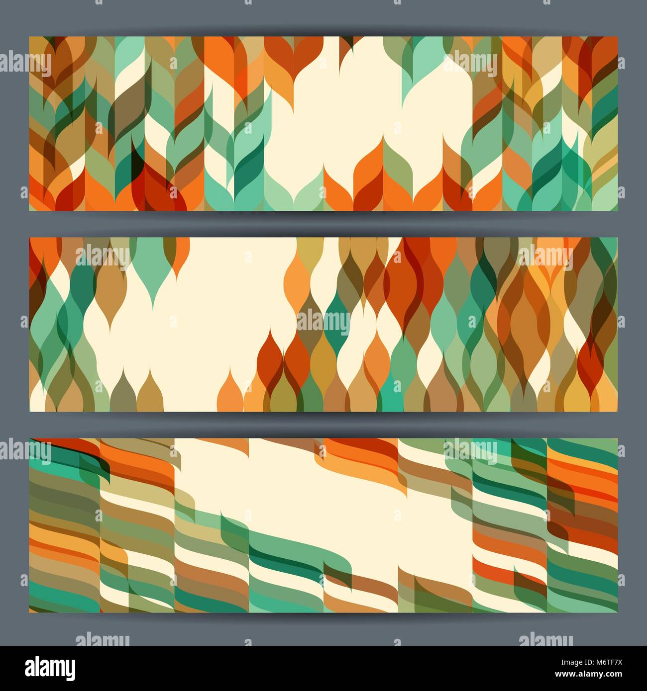 Jeu de bannières horizontales retro abstrait Illustration de Vecteur