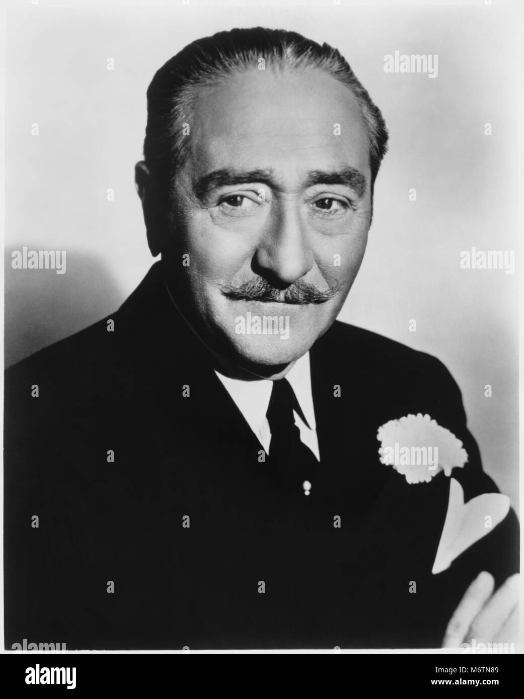 Acteur Adolphe Menjou, Portrait publicitaire, 1940 Banque D'Images