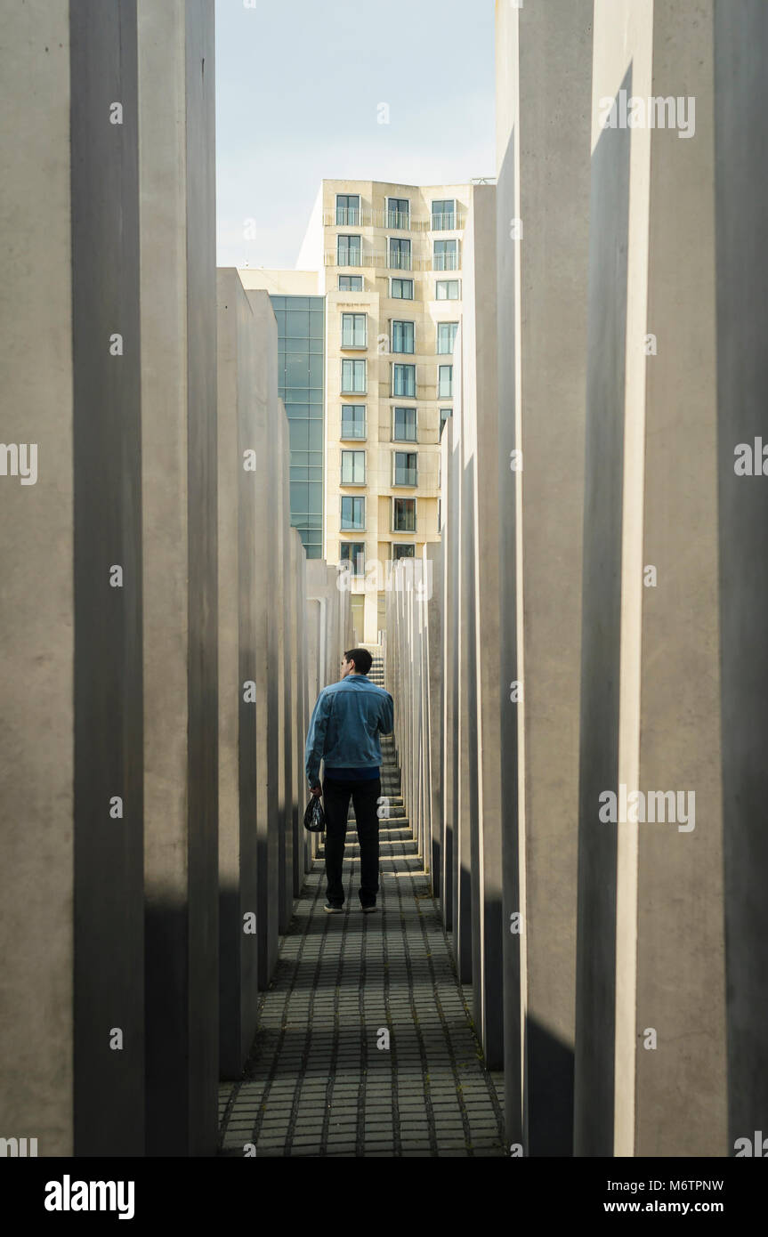 Monument de l'holocauste de Berlin à sunny day Banque D'Images