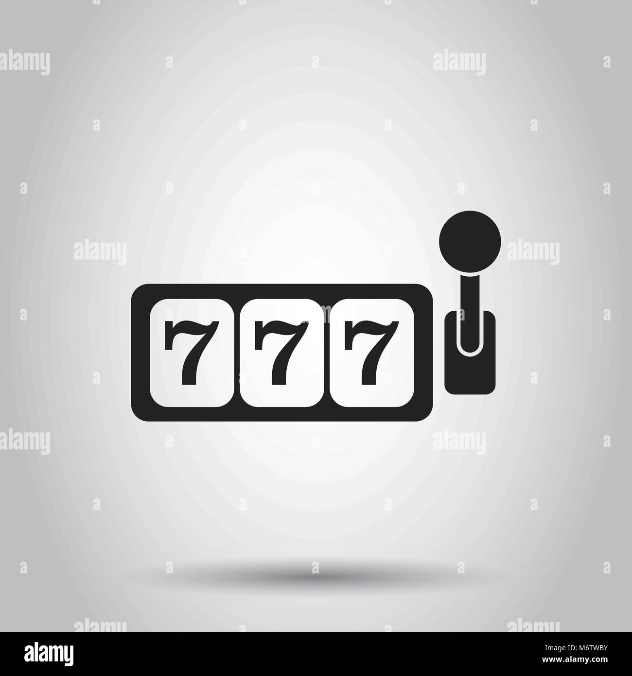 Machine à sous Casino icône vecteur plate. Jackpot 777 illustration pictogramme. Concept d'affaires télévision simple sur fond isolé pictogramme. Illustration de Vecteur