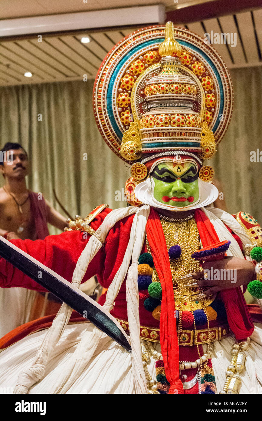 Art traditionnel hindou de Kathakali à Kerala Banque D'Images