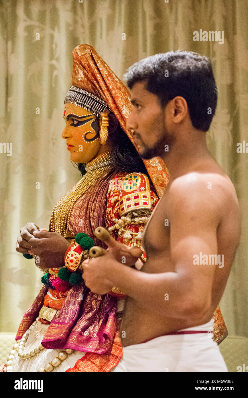 Art traditionnel hindou de Kathakali à Kerala Banque D'Images