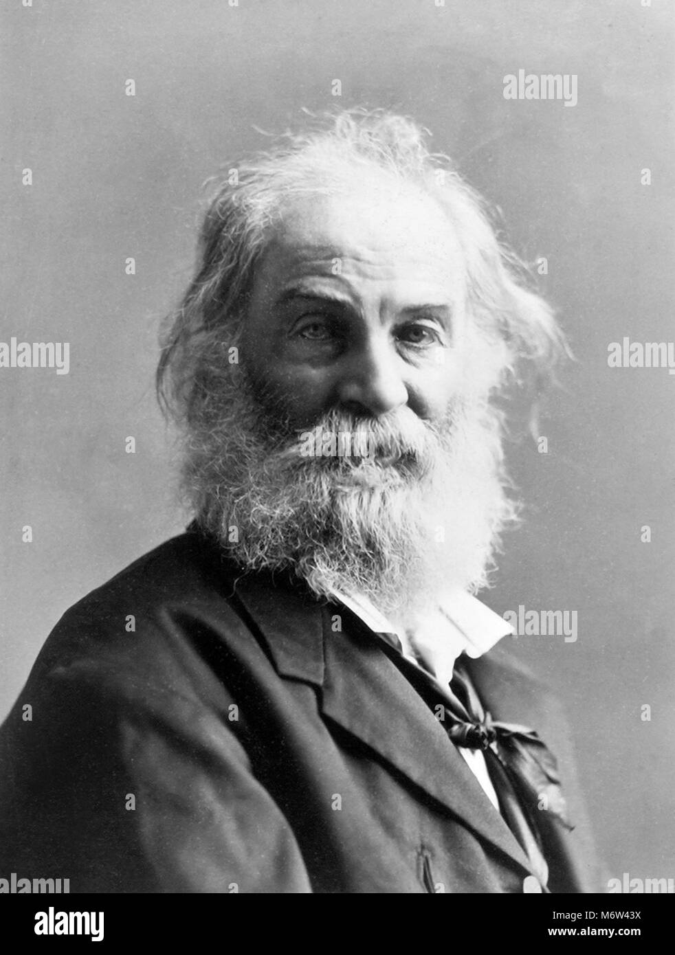 Walt Whitman (1819-1892), portrait de l'Américain pris en 1872. Banque D'Images