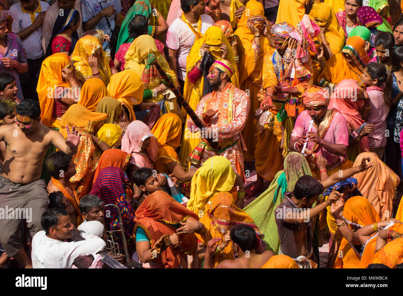 Festival de Holi en Inde à Mathura en 2018 Banque D'Images