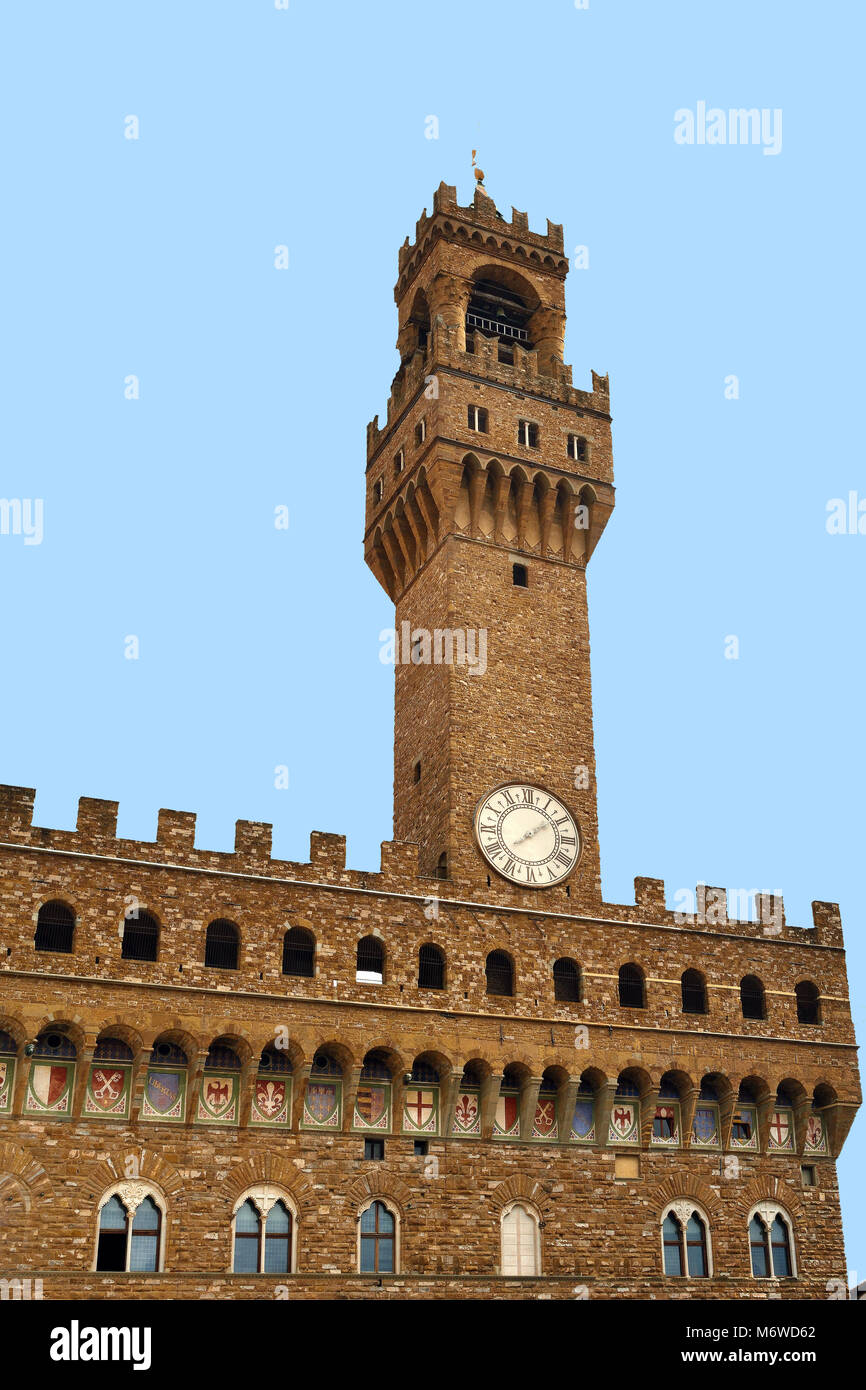 Palazzo Vecchio dans le centre historique de Florence - Italie. Banque D'Images