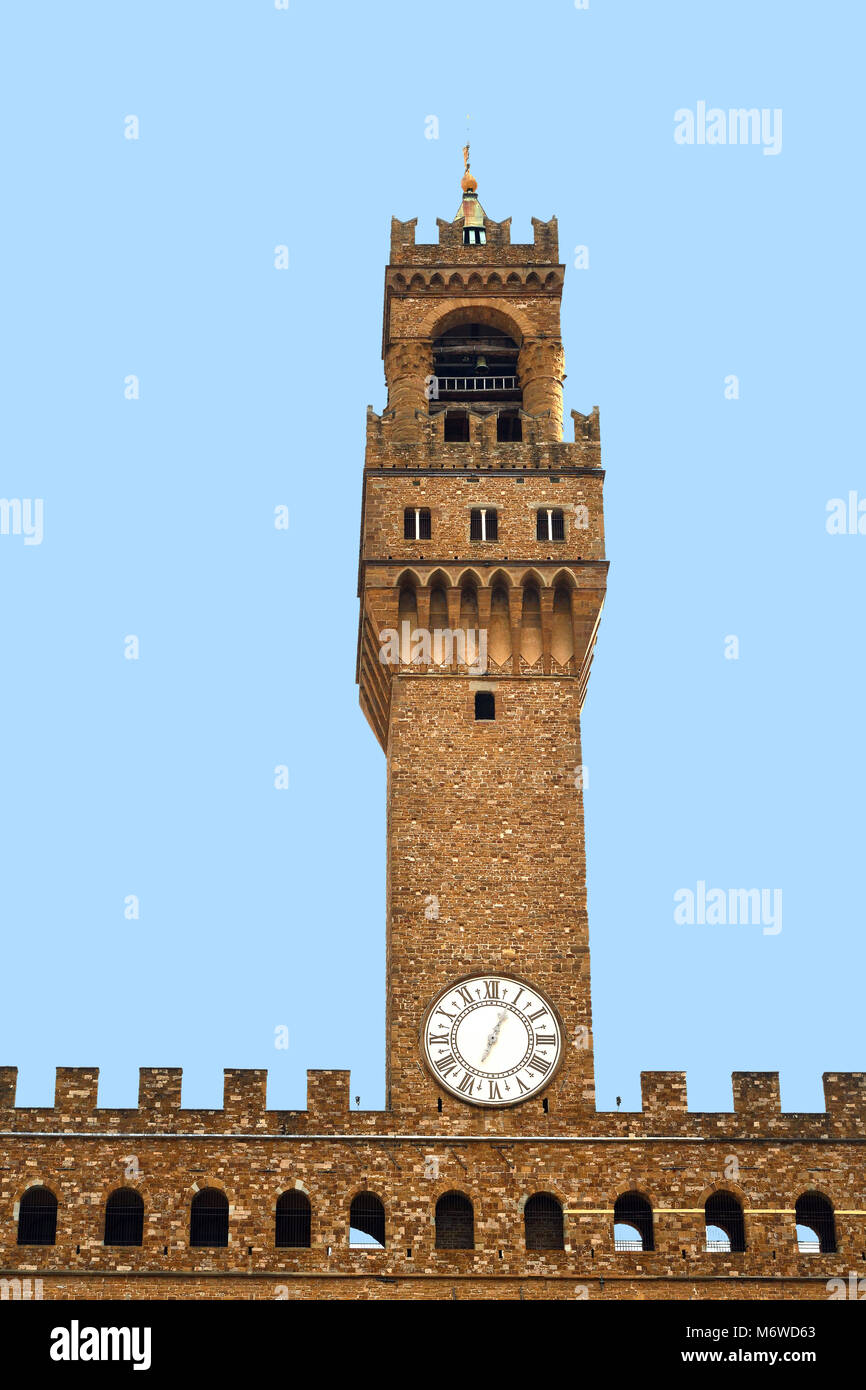 Palazzo Vecchio dans le centre historique de Florence - Italie. Banque D'Images