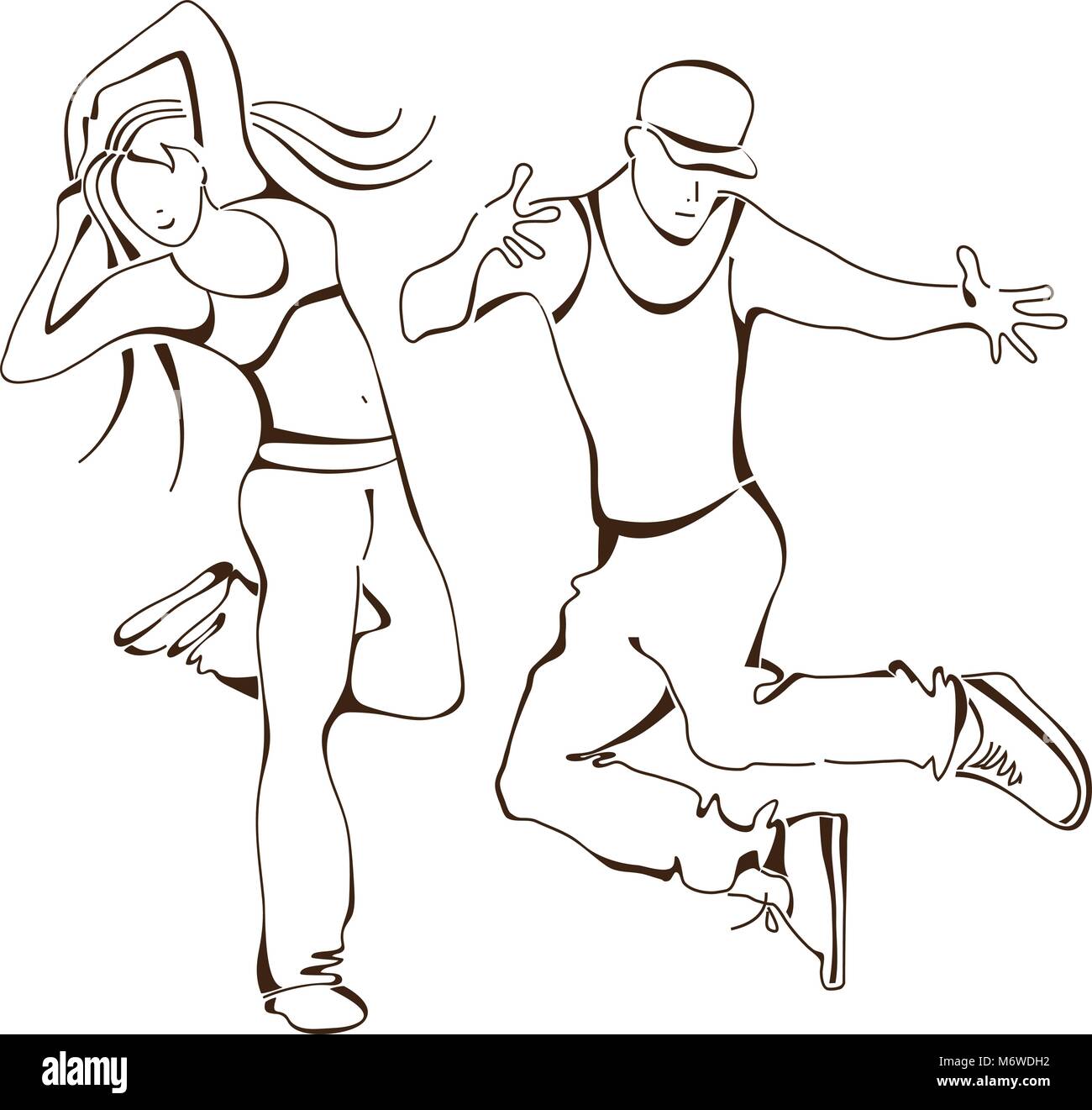 La danse hip-hop, les gens, l'icône de la série vector illustration Illustration de Vecteur