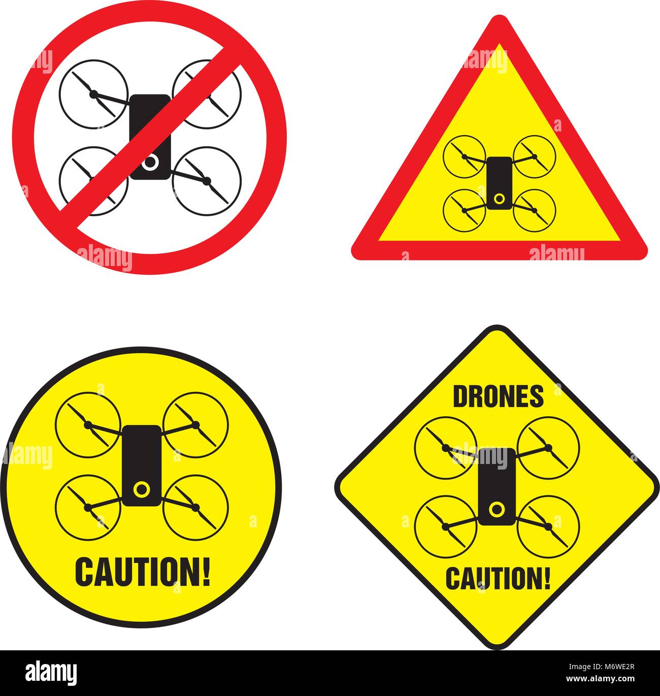 Drone warning sign Banque d'images détourées - Alamy