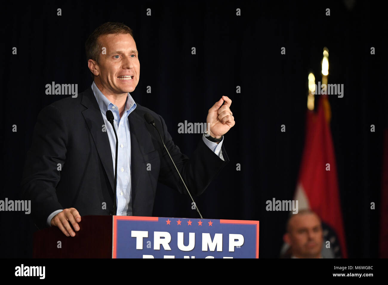 Chesterfield, MO, USA - 06 septembre 2016 : Eric Greiten parle à Mike Pence parle rally à Chesterfield, Missouri. Banque D'Images