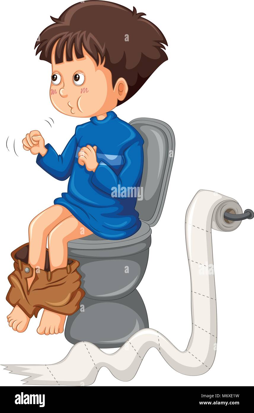 Garçon aller à toilettes illustration Image Vectorielle Stock - Alamy