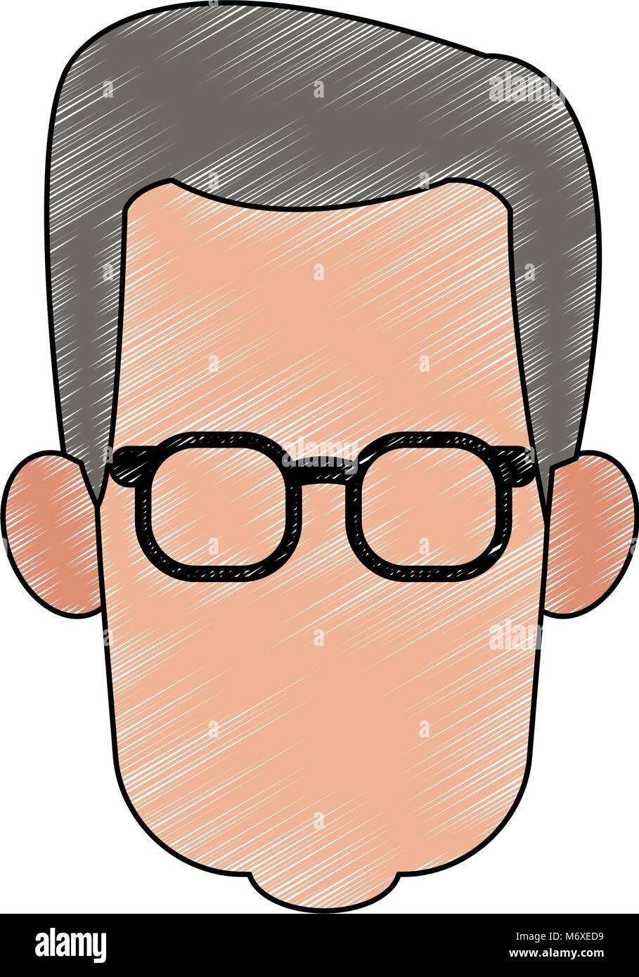 Vieil Homme à lunettes sans visage Illustration de Vecteur