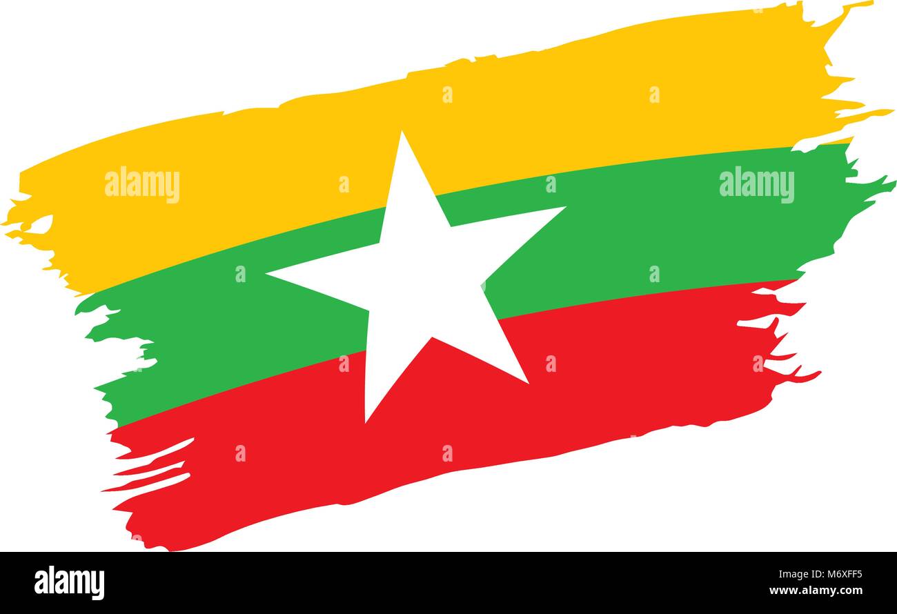 Drapeau du Myanmar, vector illustration Illustration de Vecteur