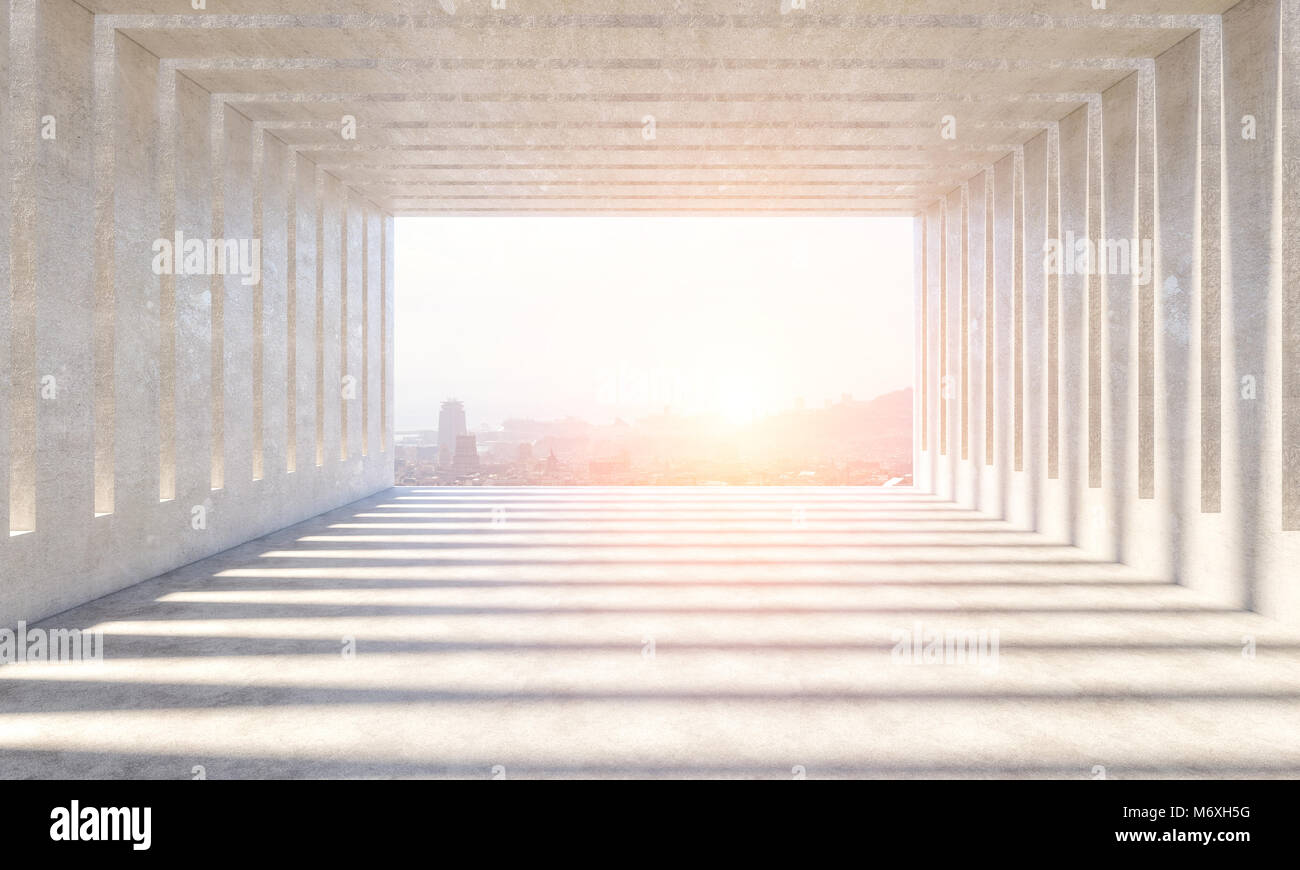 Résumé Contexte L'intérieur moderne en béton de l'image de rendu 3D Banque D'Images
