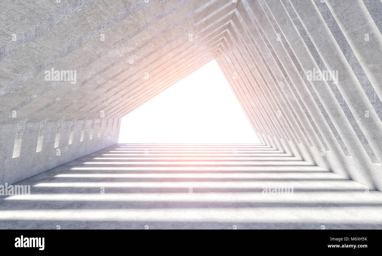 L'intérieur moderne en béton résumé l'image de rendu 3D Banque D'Images