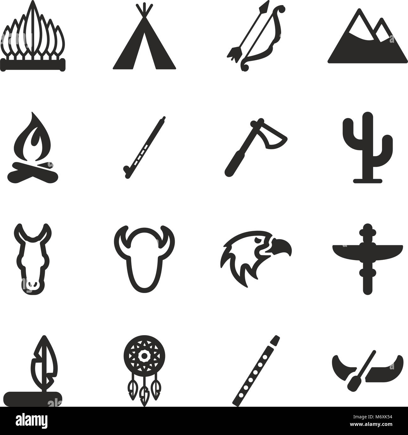 Native American Icônes Illustration de Vecteur