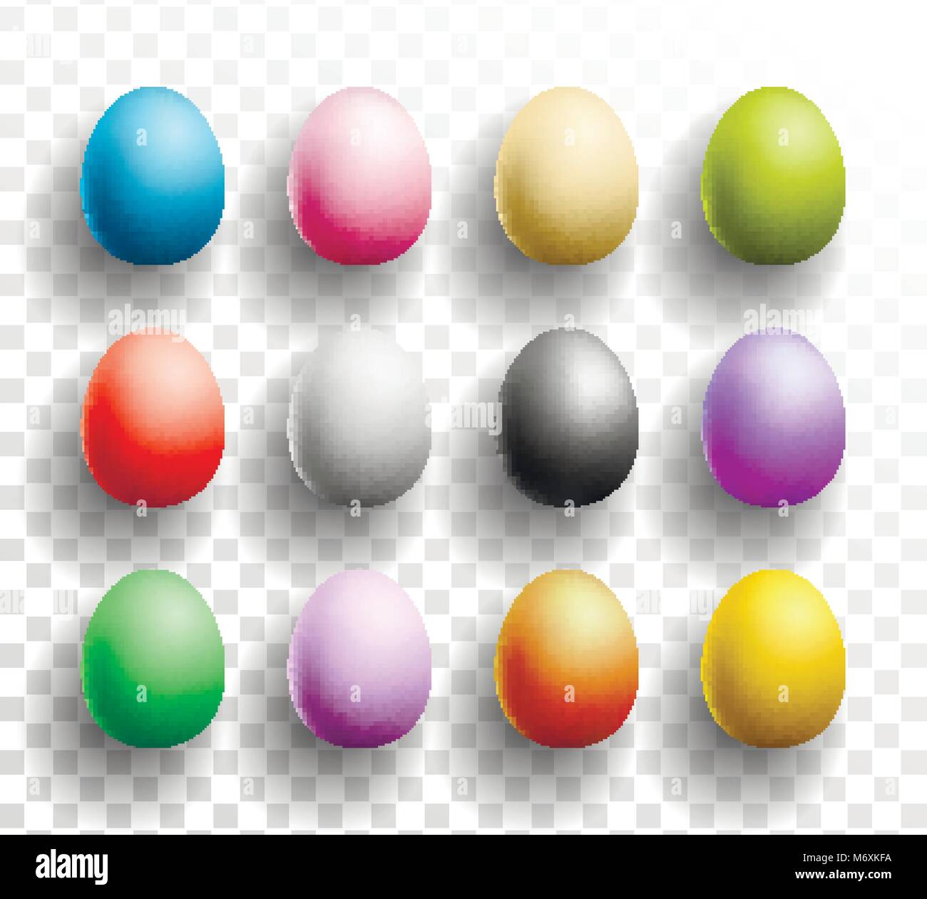 Joyeuses Pâques Oeufs Mis En Couleur Avec Des Ombres Sur