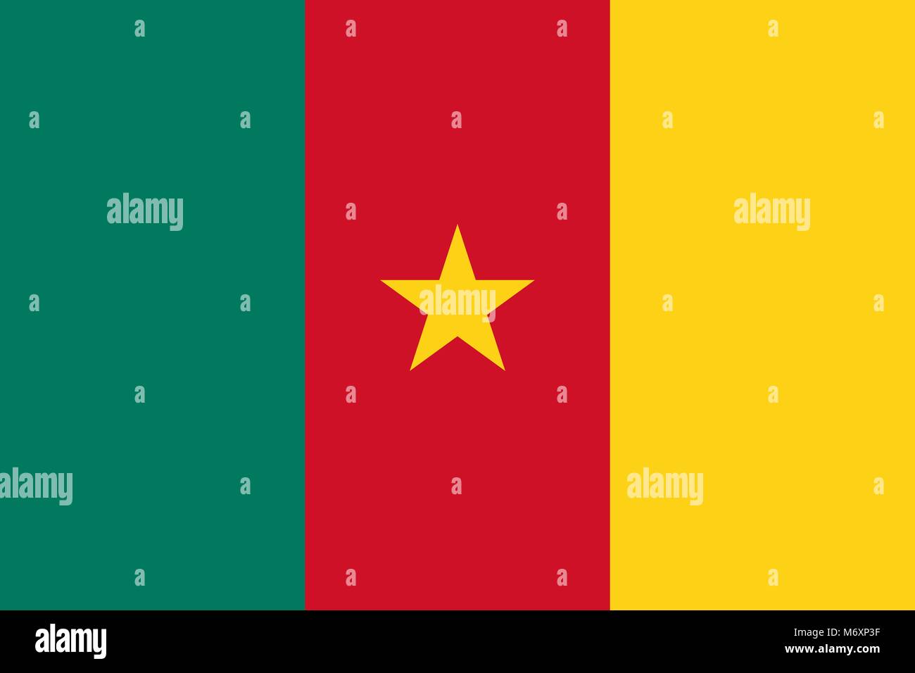 Grande télévision officielle drapeau de Cameroun l'horizontale Banque D'Images