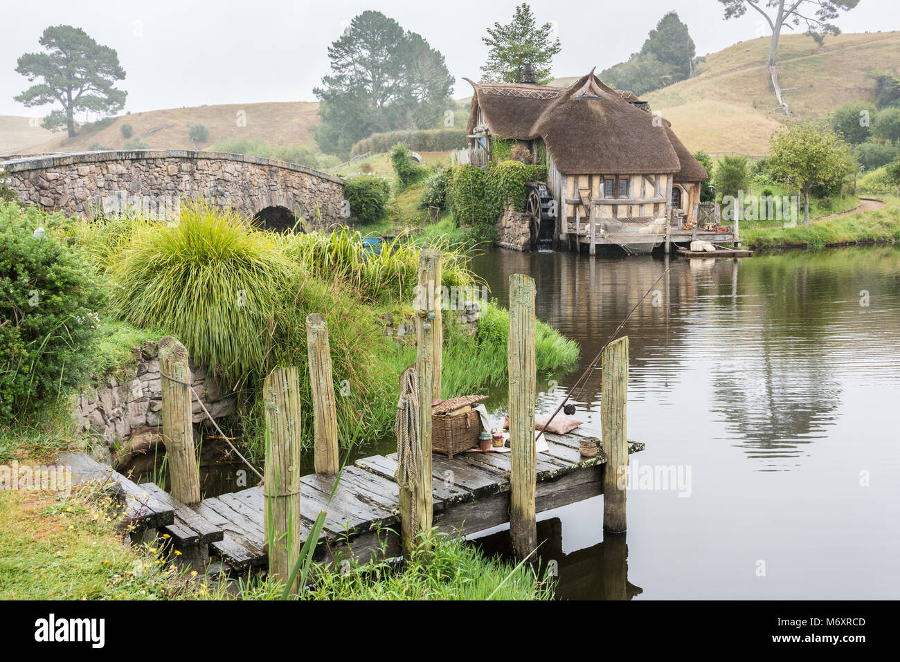 Hobbiton Movie Set, Matamata, île du Nord, Nouvelle-Zélande Banque D'Images