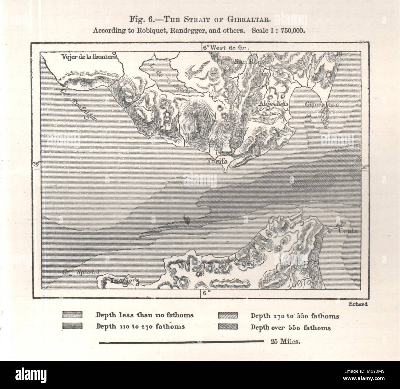 carte du détroit de gibraltar