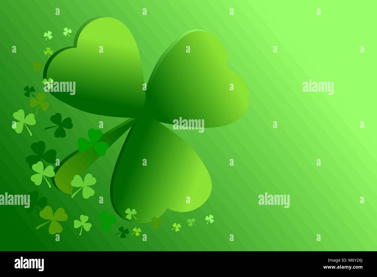 Le trèfle irlandais sur fond dégradé vert, heureux Saint Patricks day. Vector illustration. Illustration de Vecteur