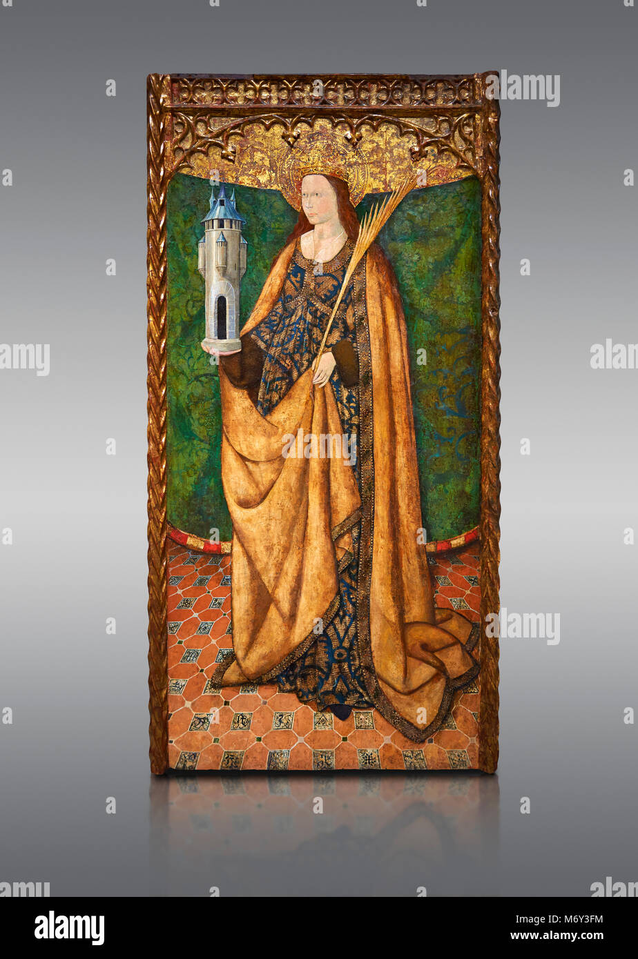 Aaltarpiece gothique de Saint Barbara, 3e quart du 15e siècle, tempera et feuille d'or sur de bois. Musée national d'Art Catalan, Barcelone, S Banque D'Images