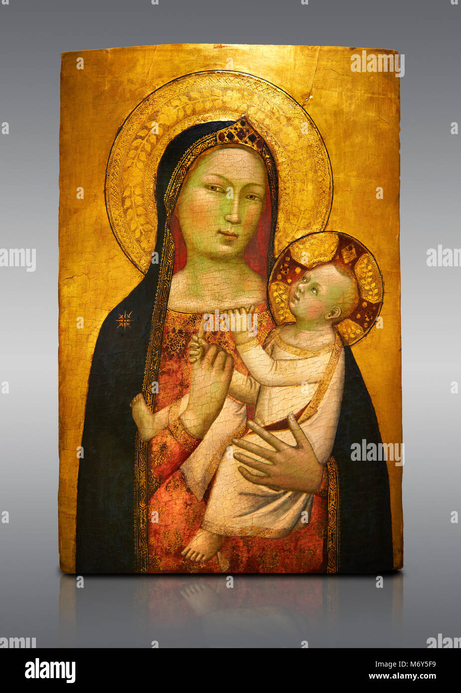 Frères Bonella | Tableau sacré sur bois MDF de peuplier 8 mm avec mosaïque en feuille d'or d'une fille recevant la première communion avec prière sur le dos 10 x 15 cm