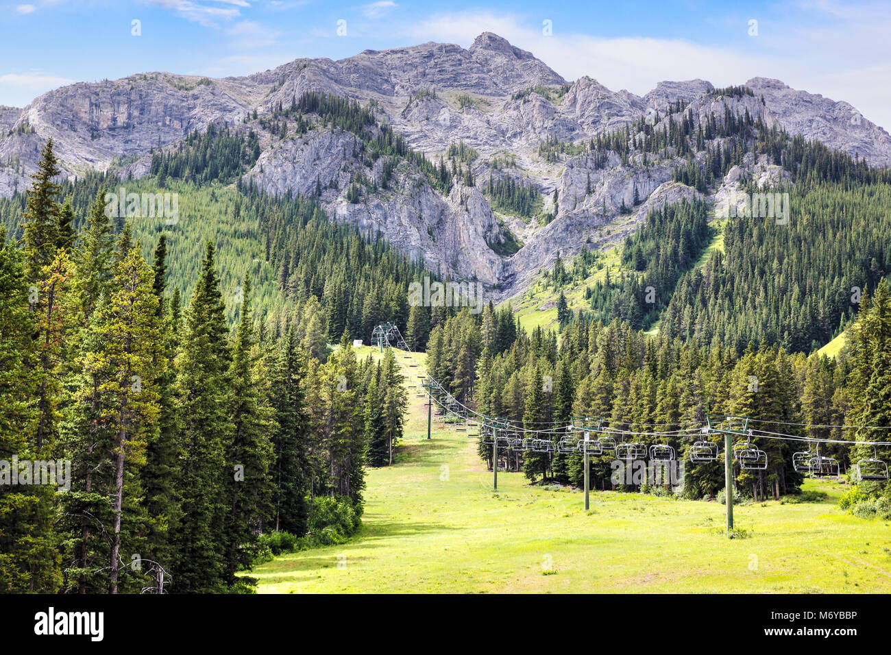 Paysage d'été du mont Norquay dans les montagnes rocheuses du parc national Banff, Alberta, Canada. Banque D'Images