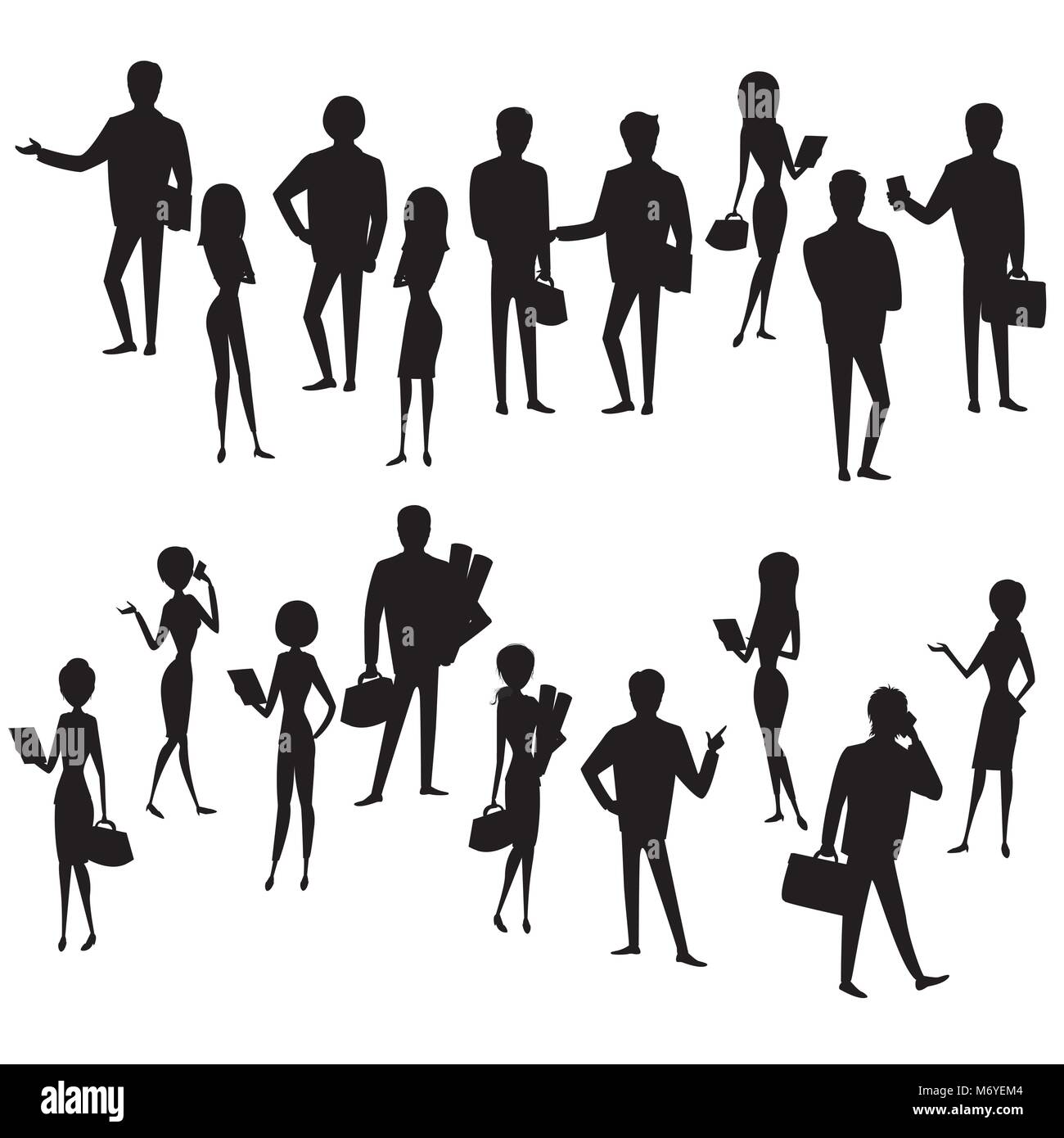 Grand Set d'ossature d'affaires et femmes d'affaires, isolé sur fond blanc, cartoon stock vector illustration Illustration de Vecteur