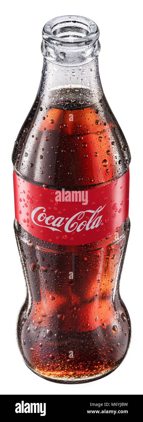 Kiev, Ukraine, 27 novembre.2017. Bouteille de Coca-Cola classique refroidi ou de coke. Rédaction d'illustration. Banque D'Images