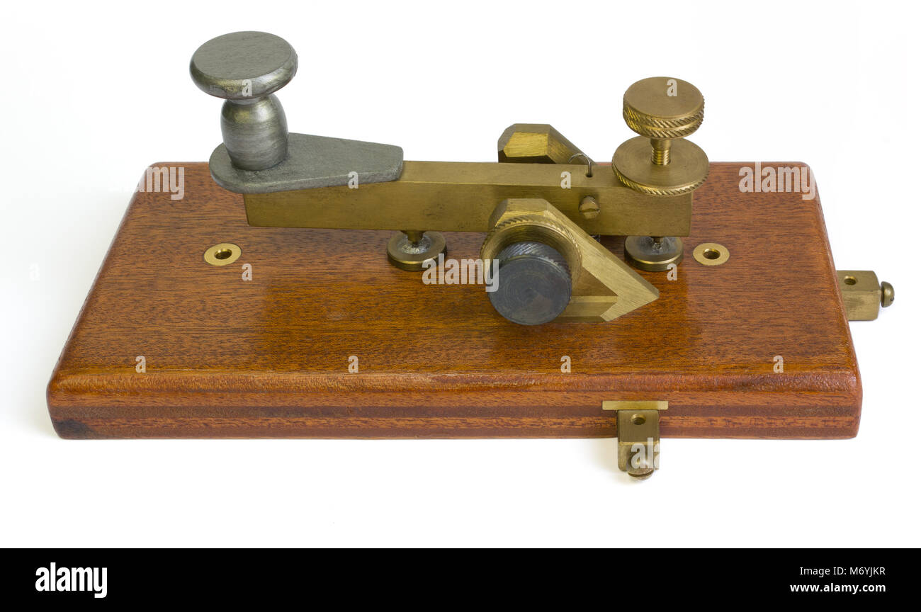 Telegraph key on a white background Banque D'Images