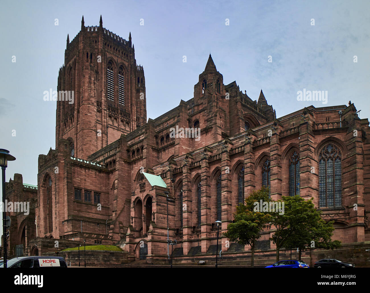 La Cathédrale de Liverpool (nom officiel de l'église cathédrale du Christ à Liverpool) est une cathédrale de l'Église d'Angleterre dans le centre-ville de Liverpool, en Angleterre Banque D'Images