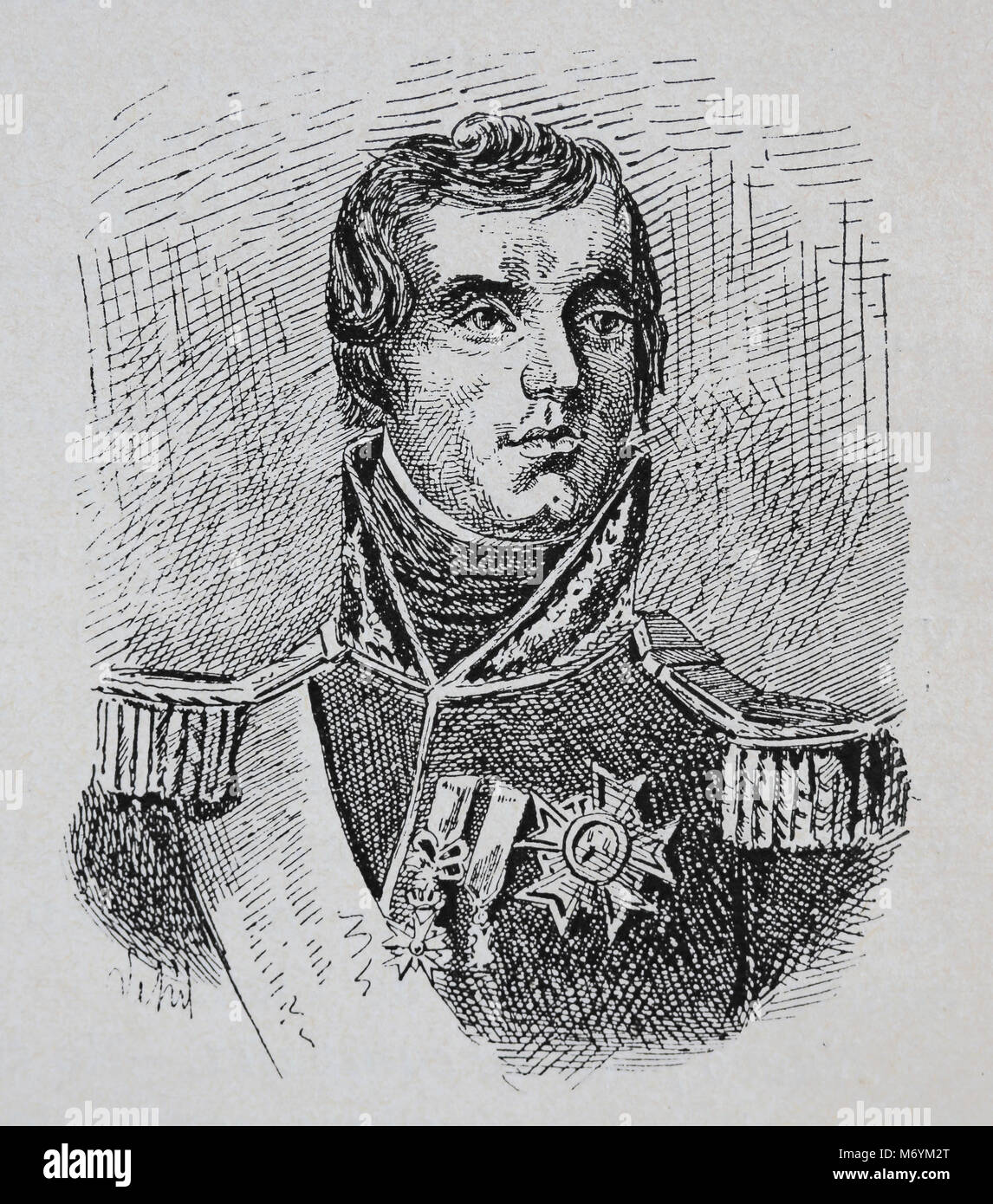 Jacques MacDonald (1765-1840). Le général français. Maréchal de l'Empire. Portrait. La gravure, Banque D'Images