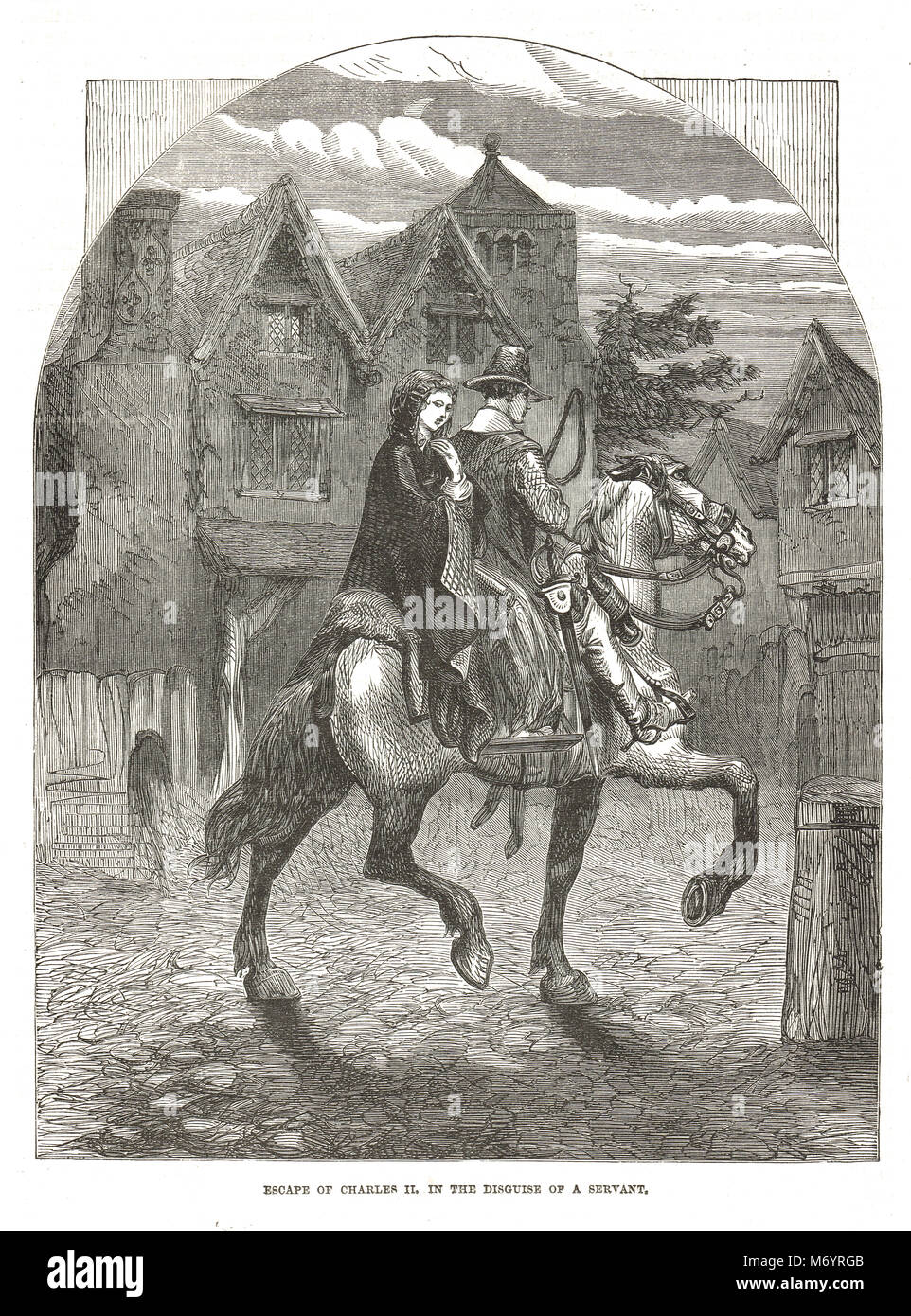 Le Prince Charles, fils de Charles I, et futur roi Charles II, vêtu comme un serviteur, 1651, Guerre Civile Anglaise Banque D'Images