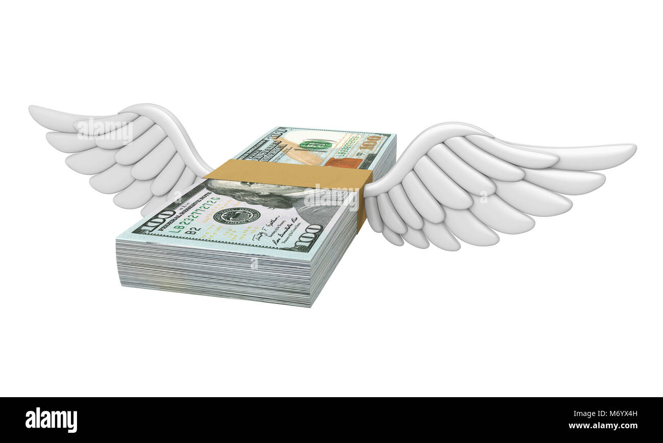 Les ailes d'argent isolé de vol Banque D'Images