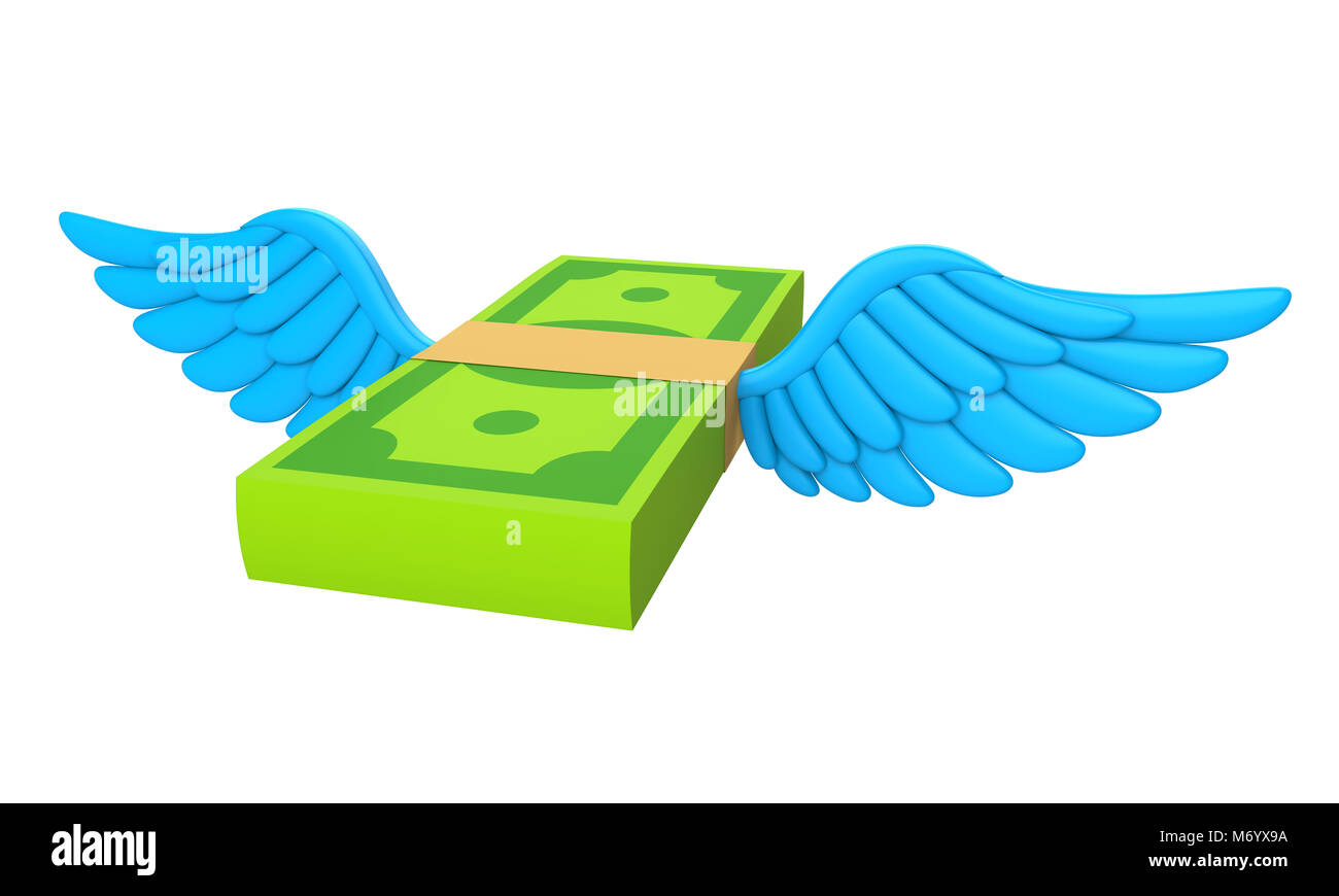 Les ailes d'argent isolé de vol Banque D'Images