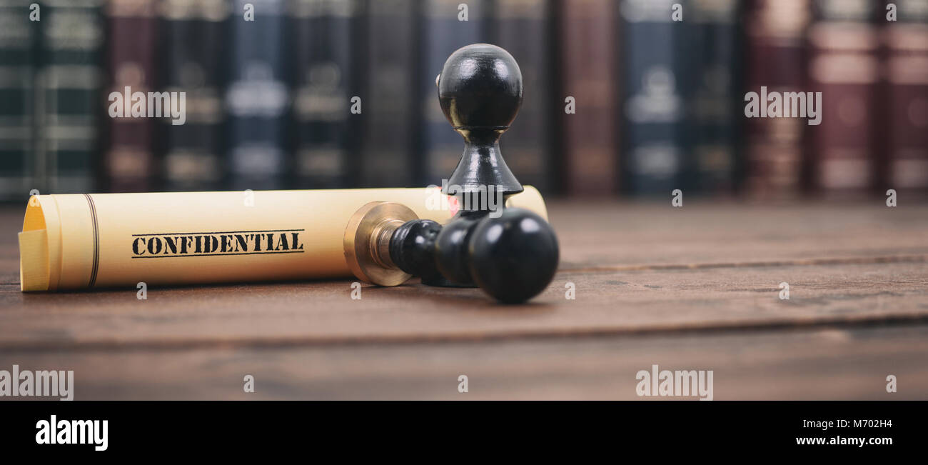 Notaire les joints , document notarié concept, fichiers confidentiels , type de documents confidentiels. Banque D'Images