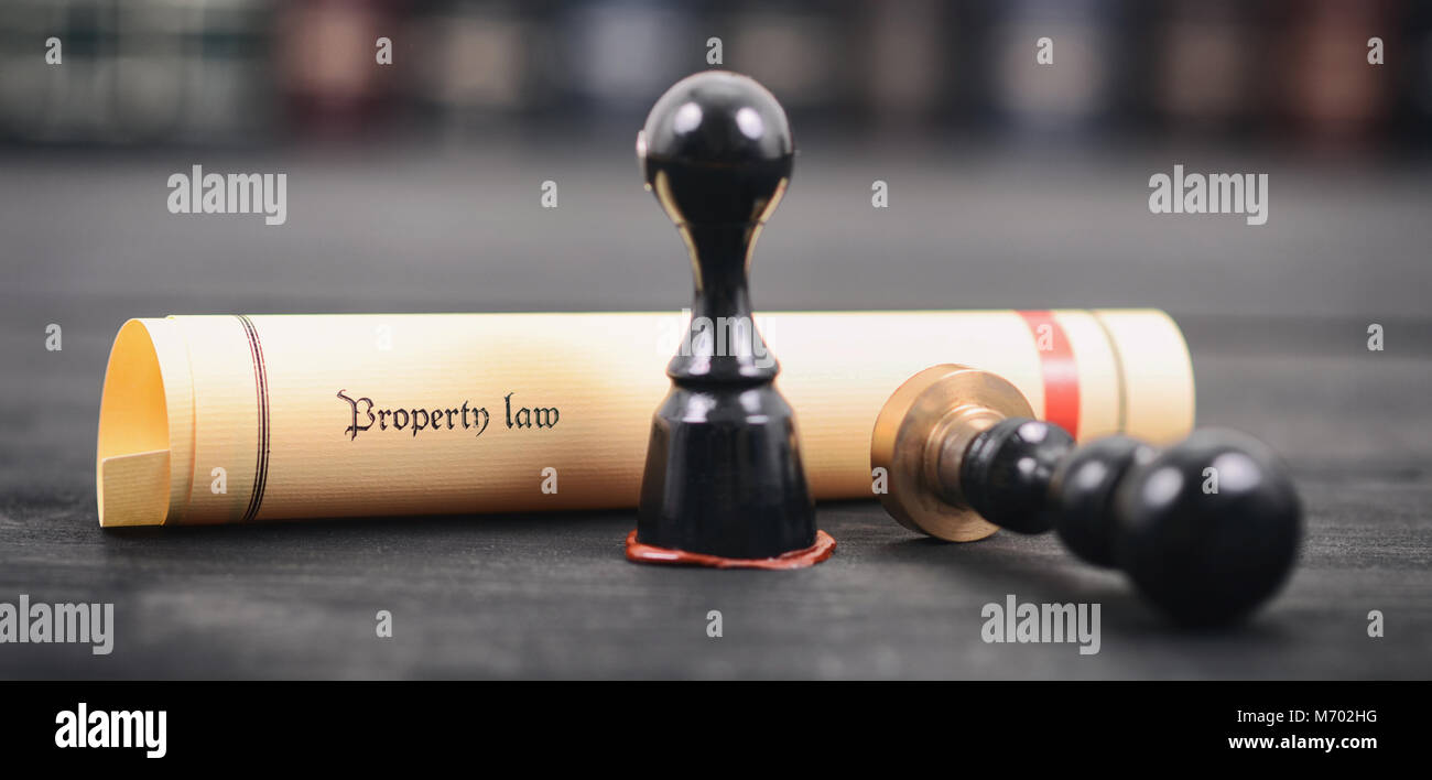 Droit de propriété notaire , joint , concept Légalité, propriété d'un bien, la loi sur le droit de propriété du concept. Banque D'Images