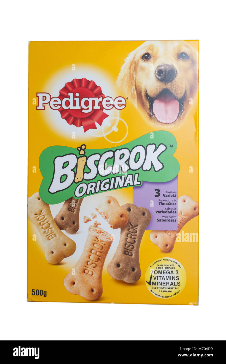 Biscuit chien pack par arbre Banque D'Images