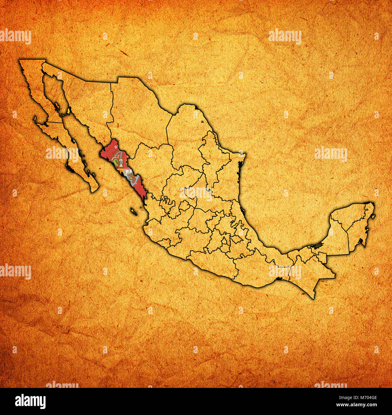 Sinlla Map Sinaloa map Banque de photographies et d’images à haute résolution - Alamy