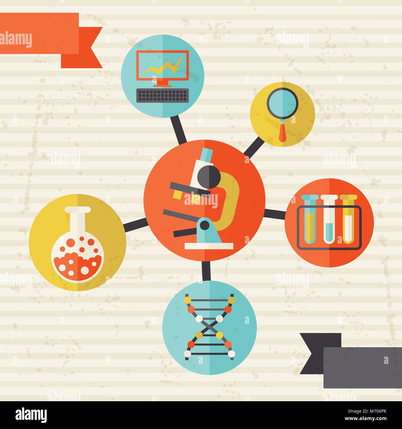 Info Science concept graphique dans un style design plat Illustration de Vecteur