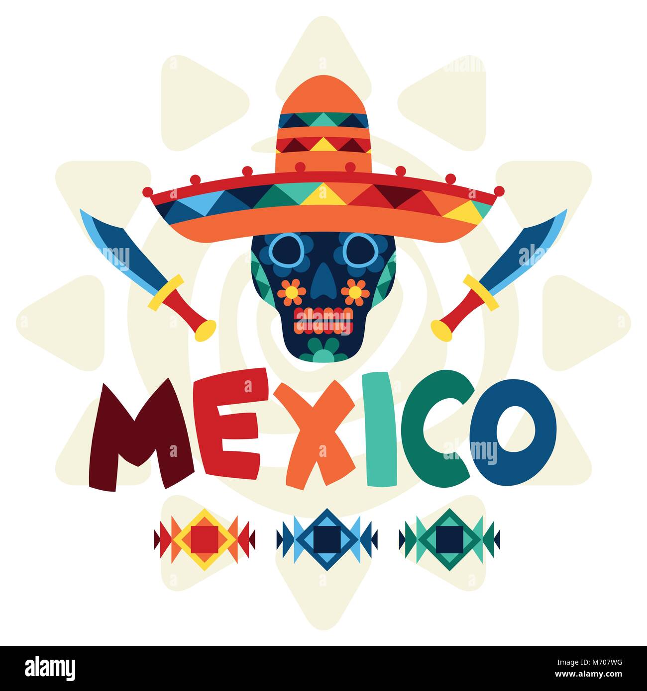 Contexte mexicain ethnique design dans le modèle autochtone Illustration de Vecteur