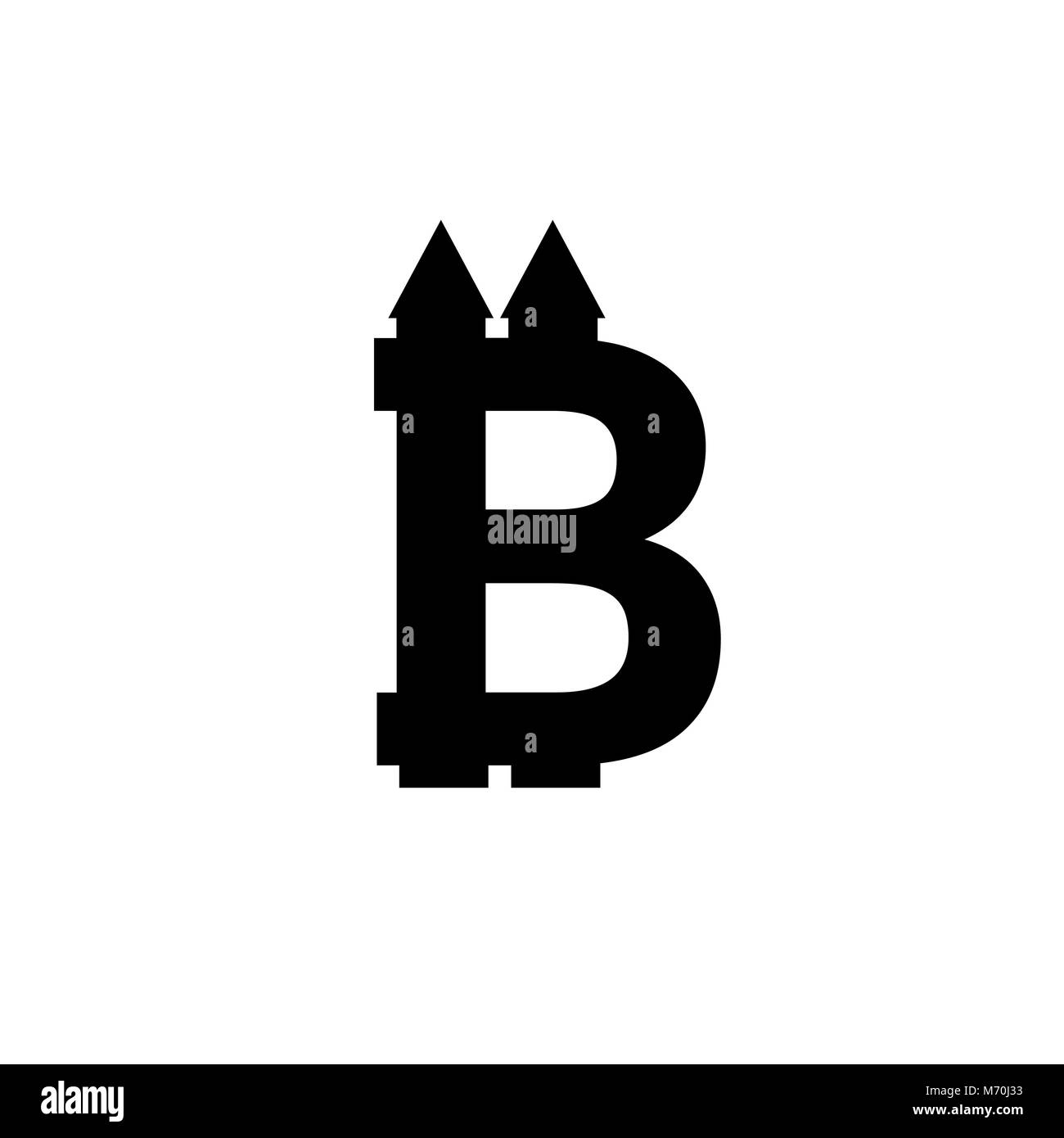 Icône de signe Bitcoin pour internet l'argent. Symbole monétaire Crypto et image de pièce pour l'utilisation dans des projets web ou applications mobiles. Blockchain cryptocurrency sécurisés. Illustration de Vecteur