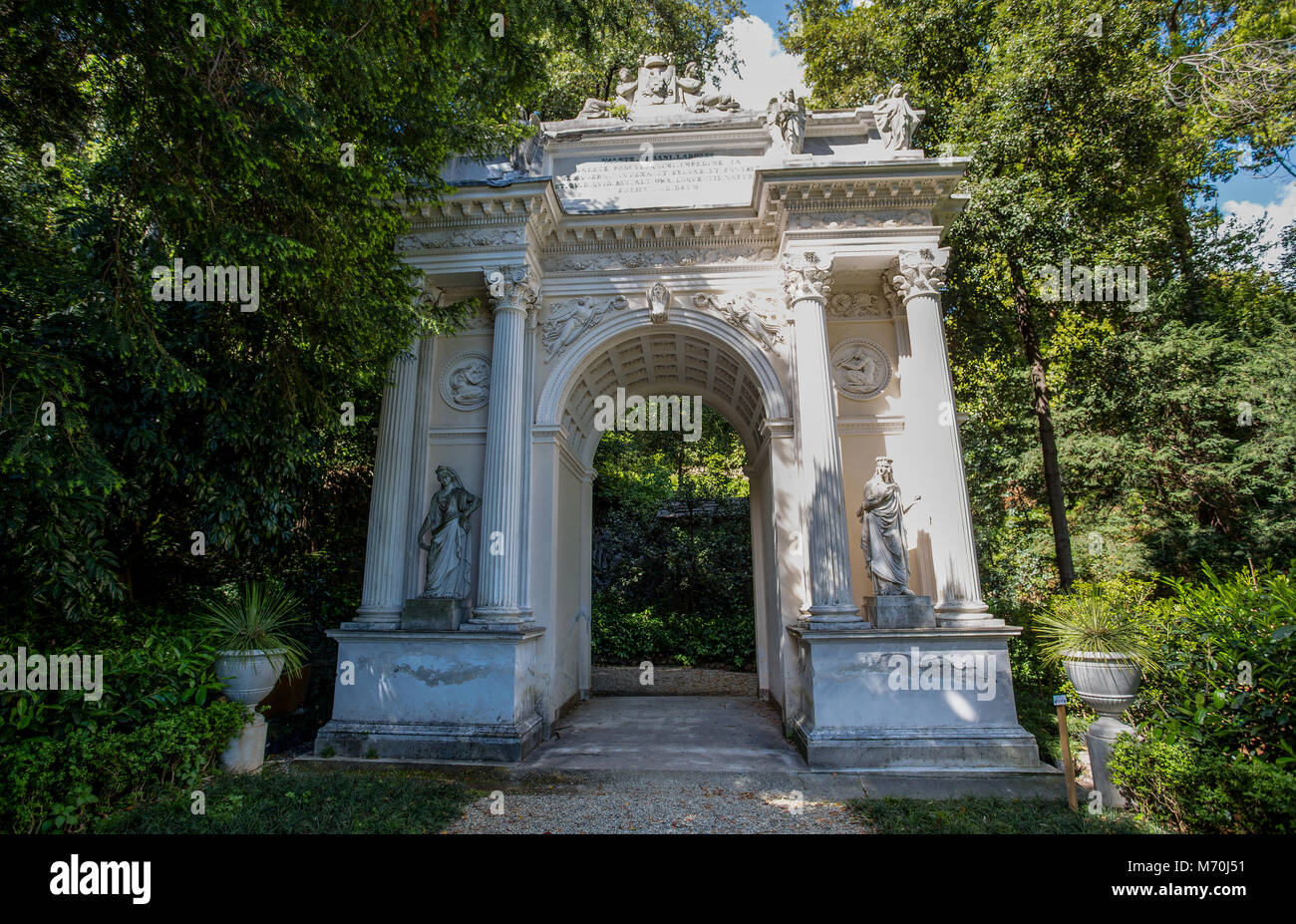 Gênes (Genova), 28 avril 2017 -- Villa Durazzo Pallavicini, l'Arc de Triomphe à Gênes Gênes, Italie Banque D'Images