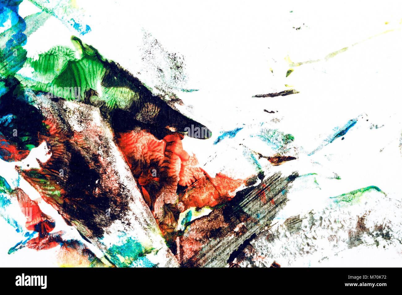 Abstract colorful fond acrylique, peint à la main peint main creative abstract background, Close up fragment d'une peinture acrylique sur papier Banque D'Images